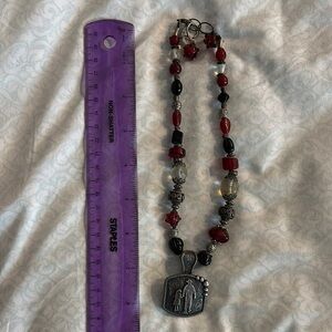 Elegant Beaded Necklace with daddy’s lil girl Pendant w/ earrings